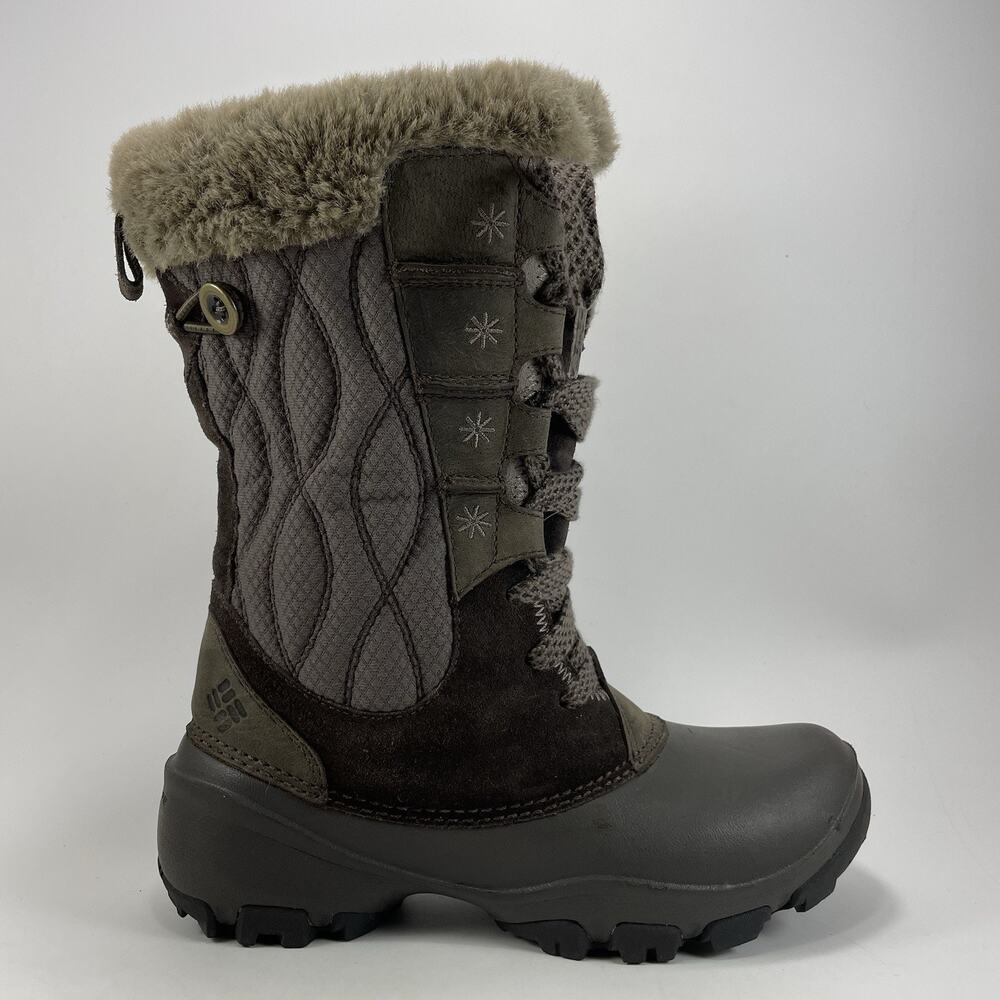 Columbia Snow Canyon Omni-Heat Winter Boots Womens Size 6 Brown Warm Lined
